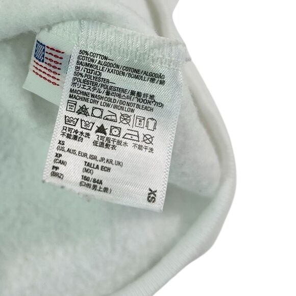 Eat Local American Apparel White F496 Fleece Sweatshirt Sz Xs - Picture 6 of 6